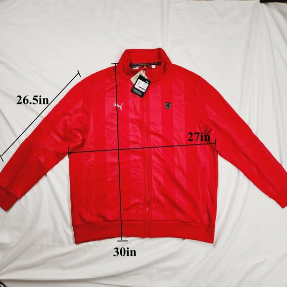 Puma Scuderia Ferrari Race T7 Track Jacket Red Black 620988-02 Size XXL Men's - Picture 14 of 14